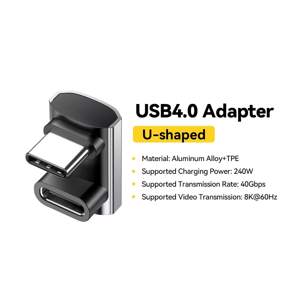 USB4.0 240W 90-Derece OTG Veri Adaptörü 8K