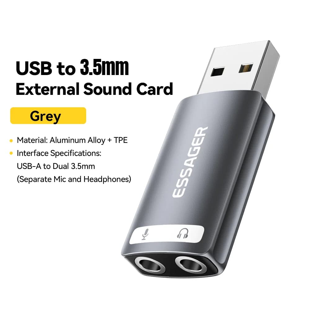 3.5mm Ses Adaptörlü Harici USB Ses Kartı