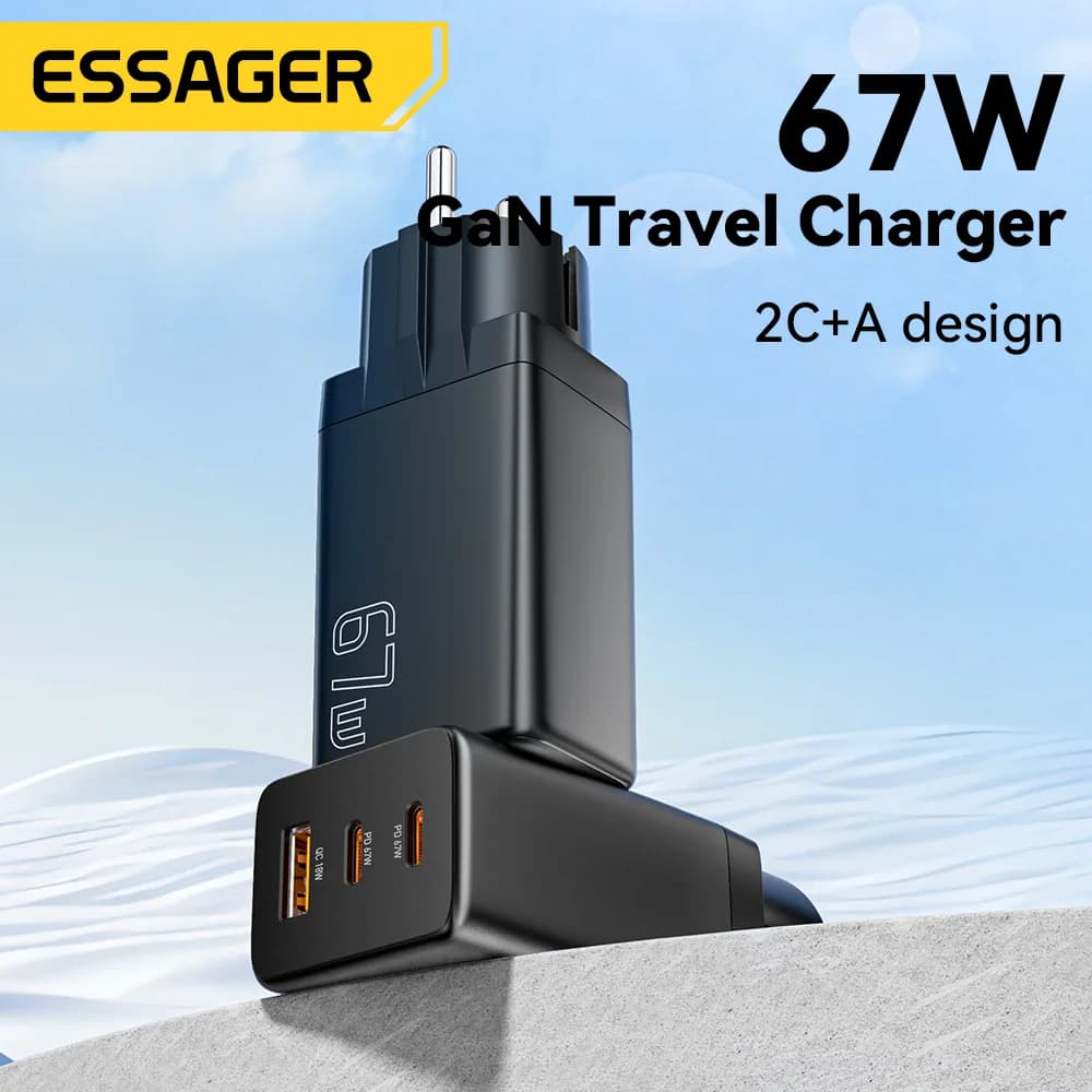 EU/KR Fiş Seçenekli GaN USB Type-C Şarj Cihazı