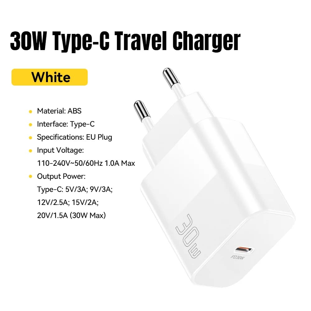 30W USB-C PD Seyahat Şarj Aleti