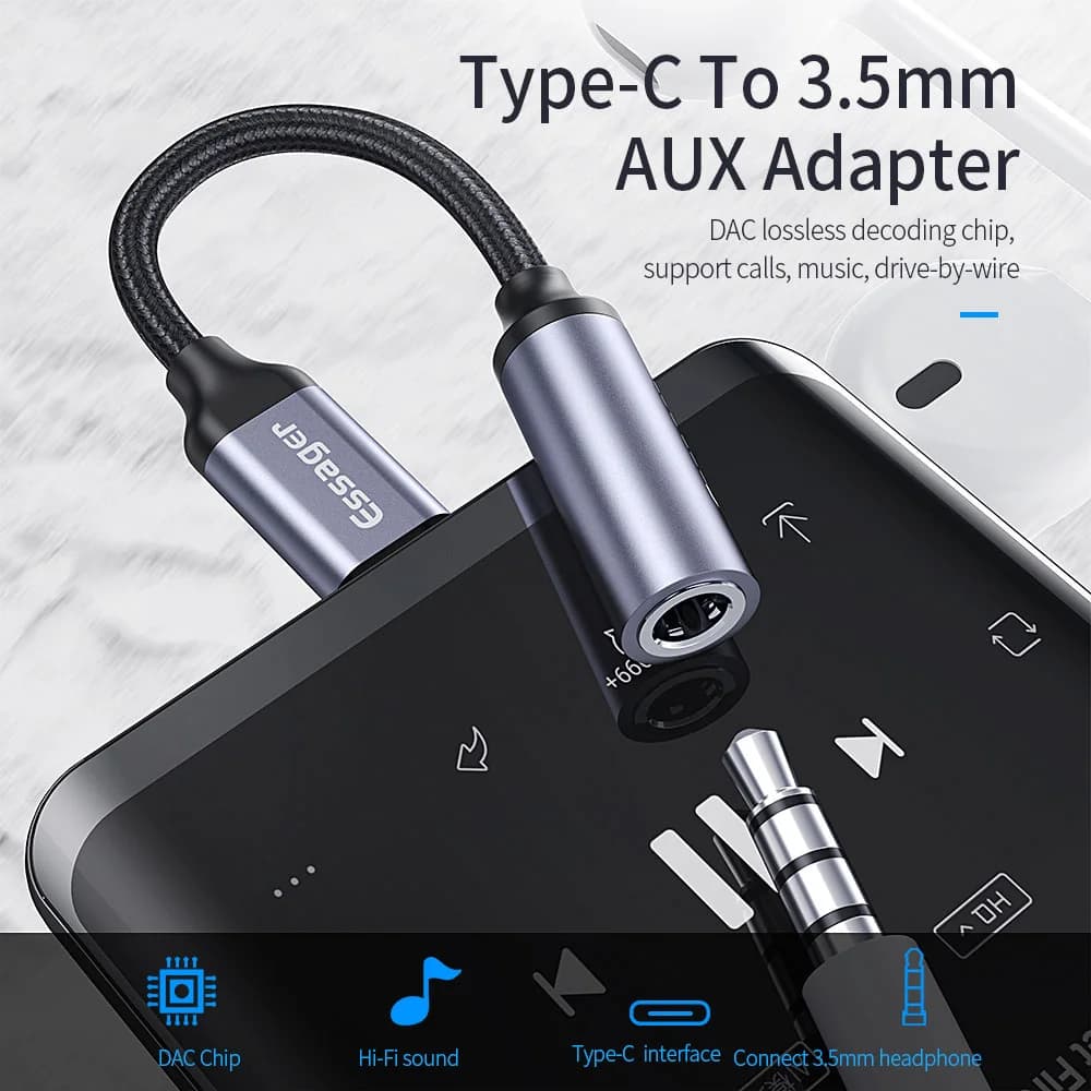 USB-C to 3.5mm Kulaklık Ses Adaptörü