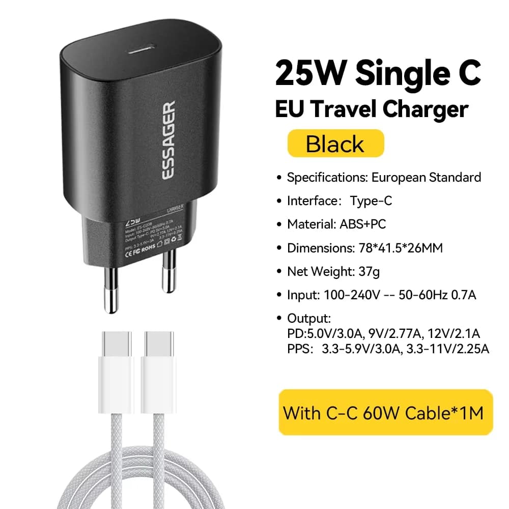 25W USB-C PD Hızlı Şarj Aleti