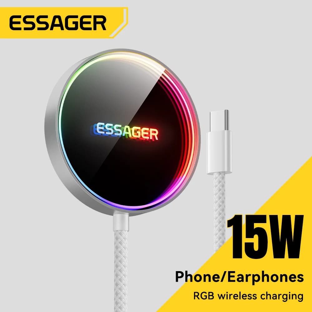 iPhone için 15W Manyetik RGB Kablosuz Şarj Cihazı