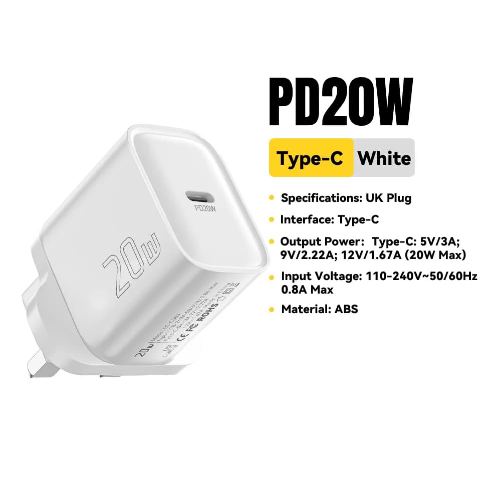 Mini 20W USB-C PD Hızlı Duvar Şarj Cihazı