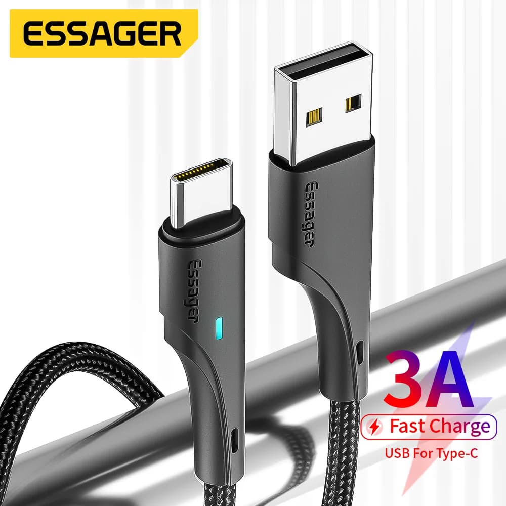 3A USB-A'dan USB-C'ye Hızlı Şarj Kablosu