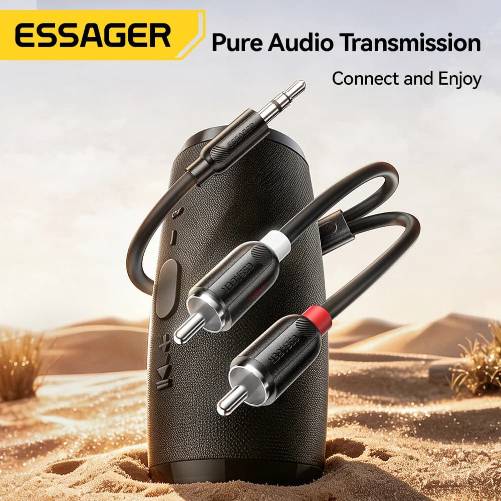 3.5mm'den Çift RCA'ya Ses Bölücü Kablosu