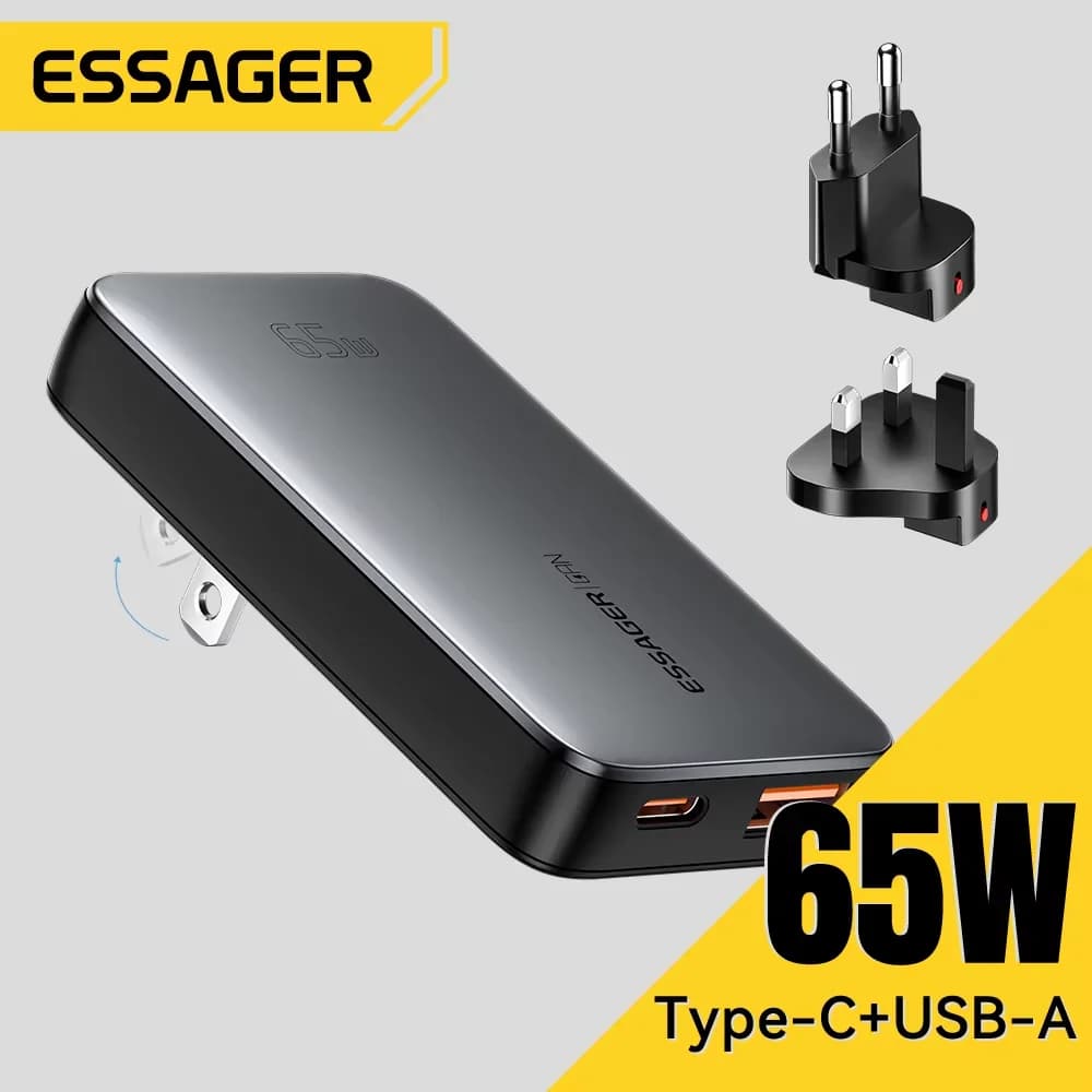 65W Ultra İnce GaN USB-C Seyahat Şarj Cihazı