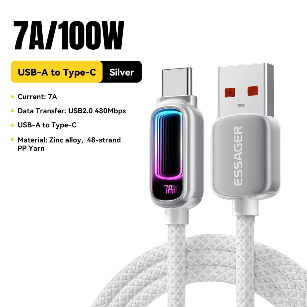 7A 100W PD Hızlı Şarj USB-C Kablosu