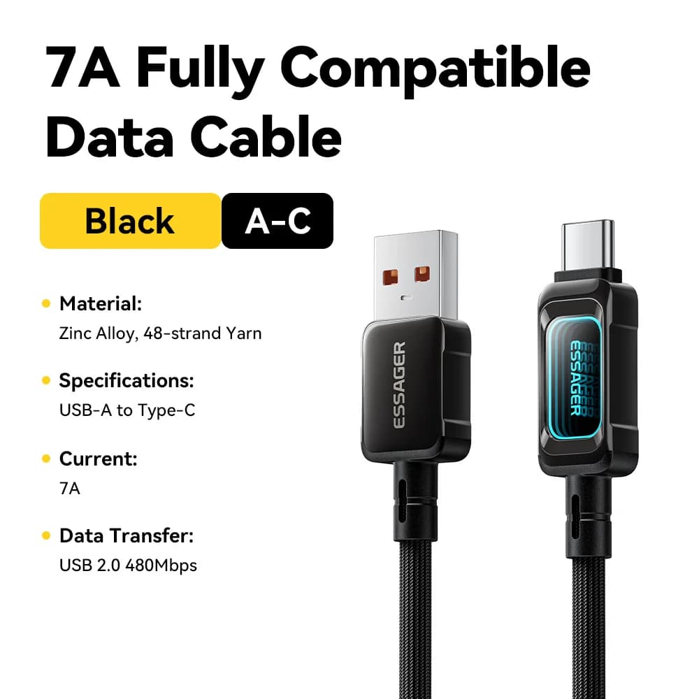 100W LED USB-C to USB-C Hızlı Şarj Kablosu