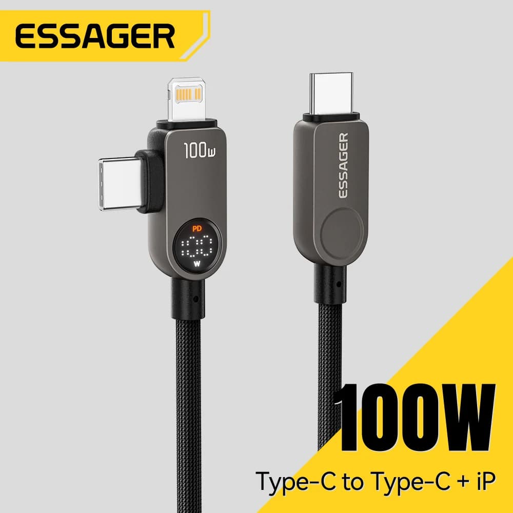 2'si 1 Arada USB-C to Lightning Kablo, 100W PD