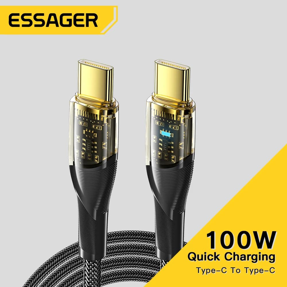 100W USB-C'den USB-C'ye PD Hızlı Şarj Kablosu