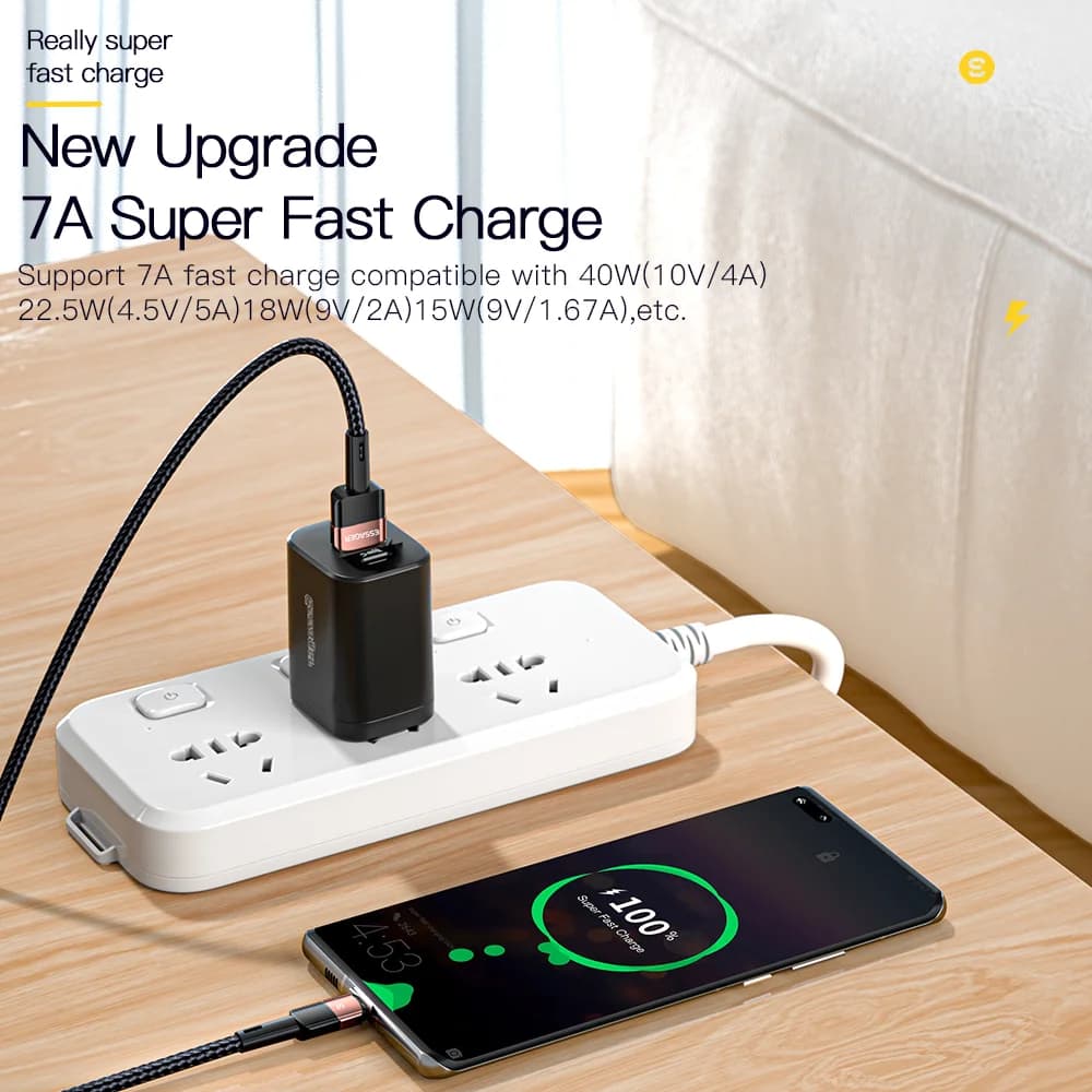 100W USB-C Hızlı Şarj Kablosu, 7A