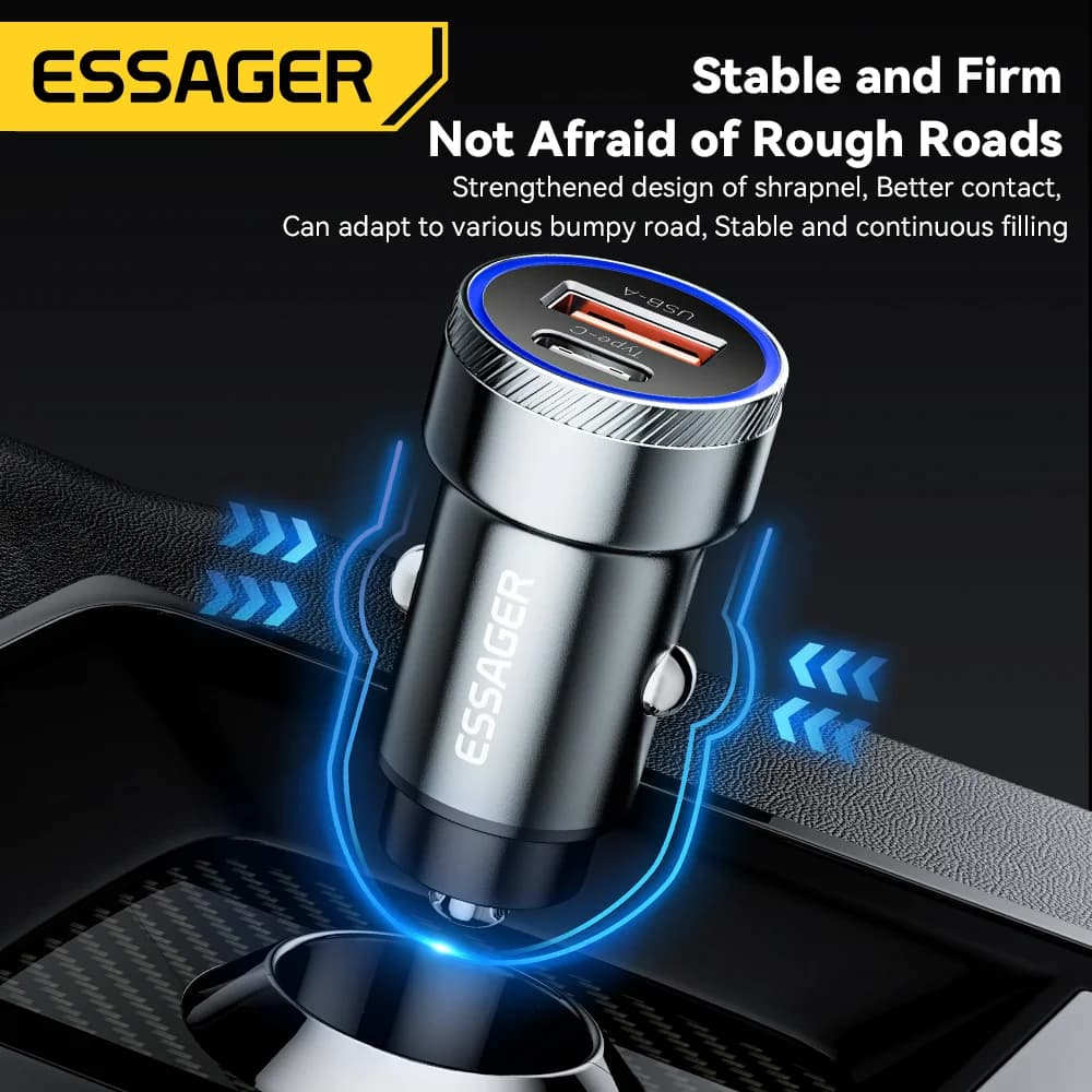 54W USB-C Araç Şarj Cihazı, 5A Hızlı Şarj