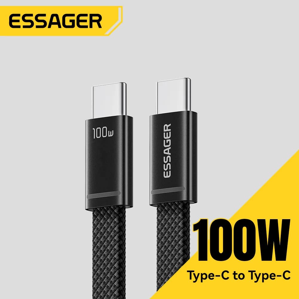 100W İnce USB-C'den USB-C'ye PD Hızlı Şarj Kablosu