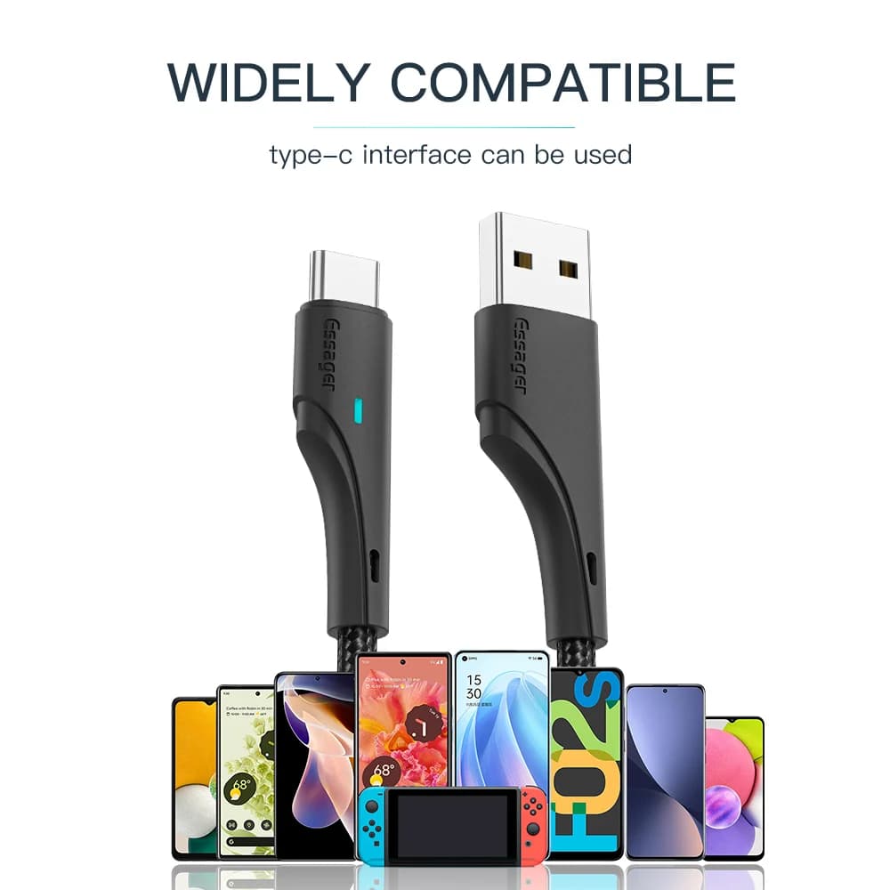 3A USB-A'dan USB-C'ye Hızlı Şarj Kablosu