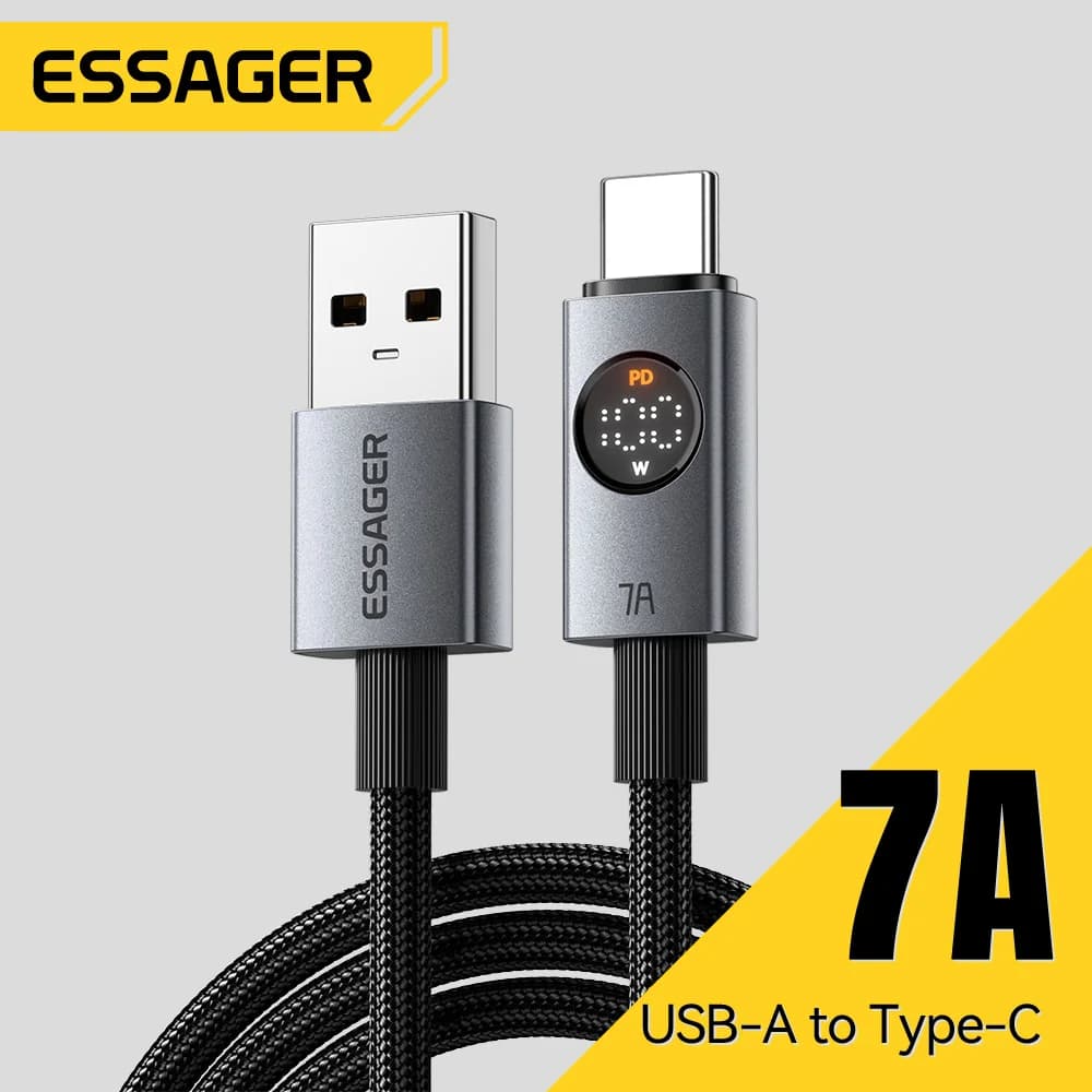 Dijital Ekranlı 7A 100W USB-C Kablo