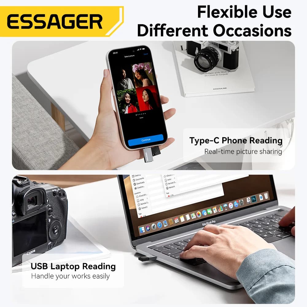 2'si 1 Arada USB-C ve USB 2.0 Kart Okuyucu