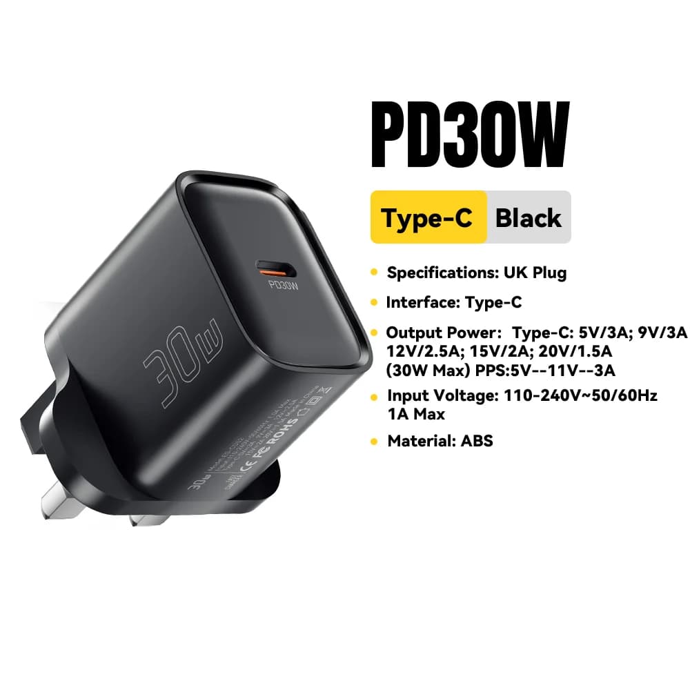 30W Mini USB-C PD Hızlı Şarj Adaptörü