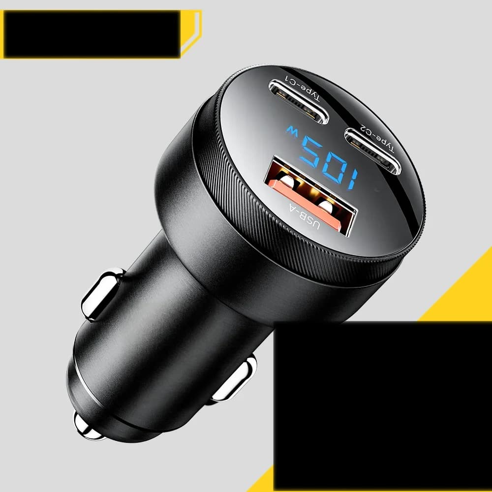 105W USB Araba Şarj Cihazı QC4.0 PD Hızlı Şarj