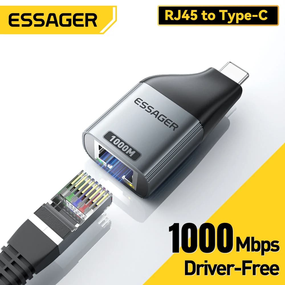 USB-C'den Gigabit Ethernet RJ45 Adaptörü