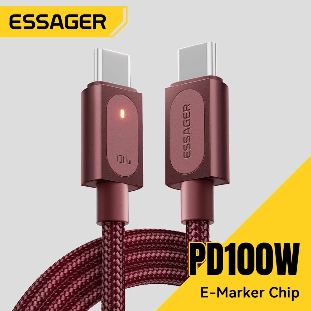 100W USB-C'den USB-C'ye Hızlı Şarj Kablosu