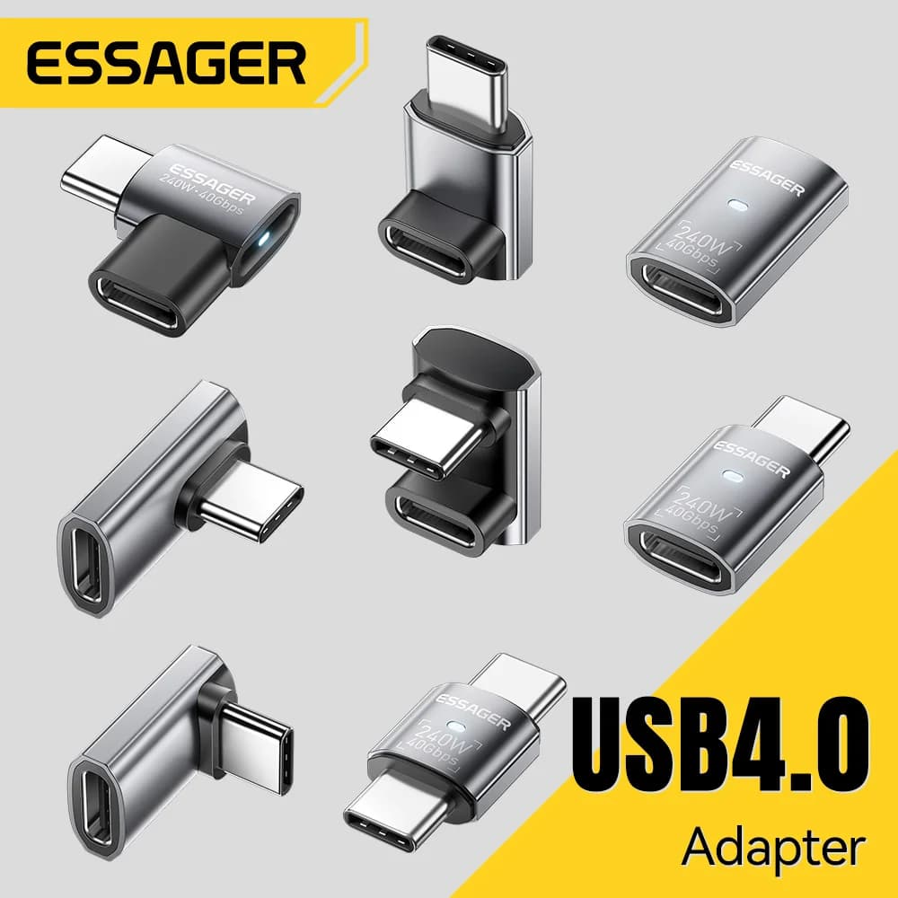 USB4.0 240W 90-Derece OTG Veri Adaptörü 8K