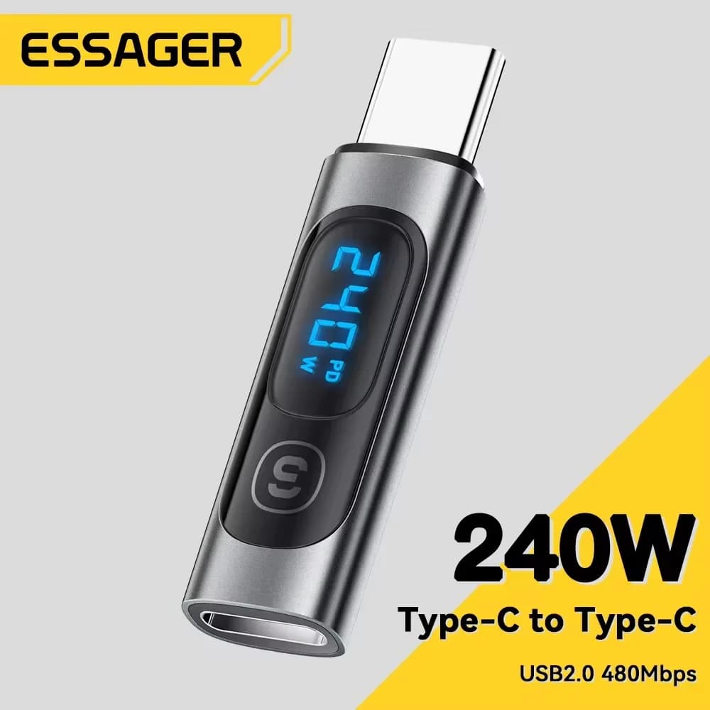 Dijital Ekranlı USB-C'den USB-C'ye OTG Adaptör
