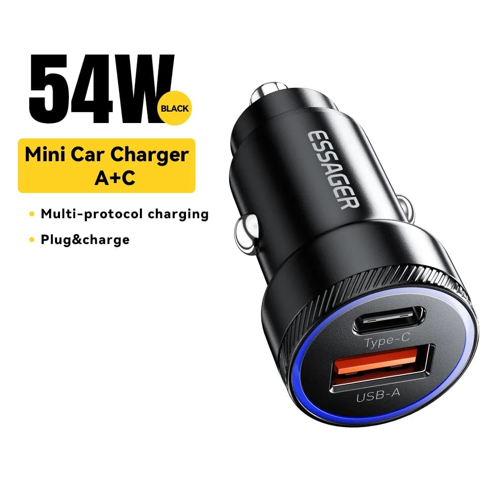 54W USB-C Araç Şarj Cihazı, 5A Hızlı Şarj