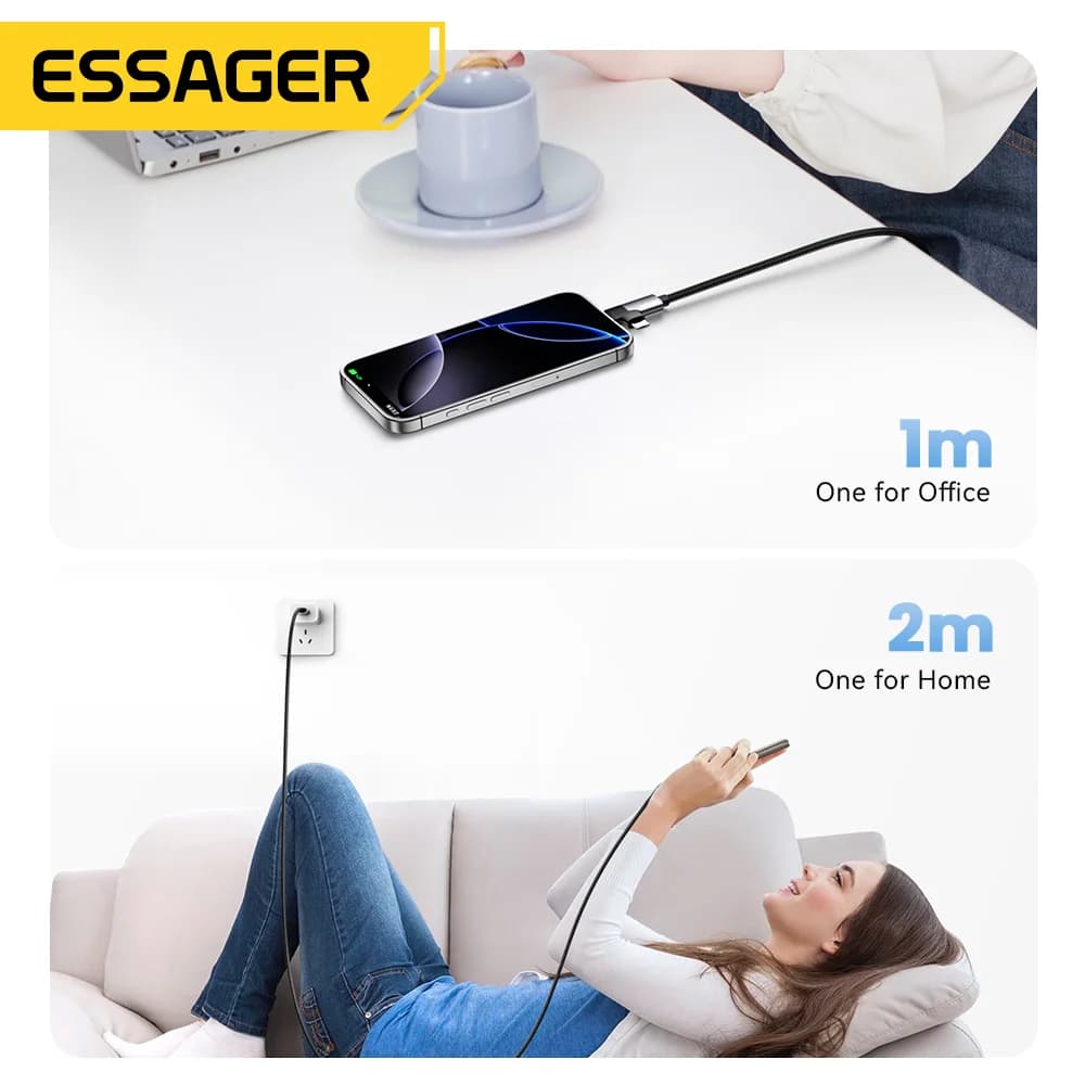 2'si 1 Arada 65W PD Hızlı Şarj Kablosu Type-C/USB-A'dan Micro'ya