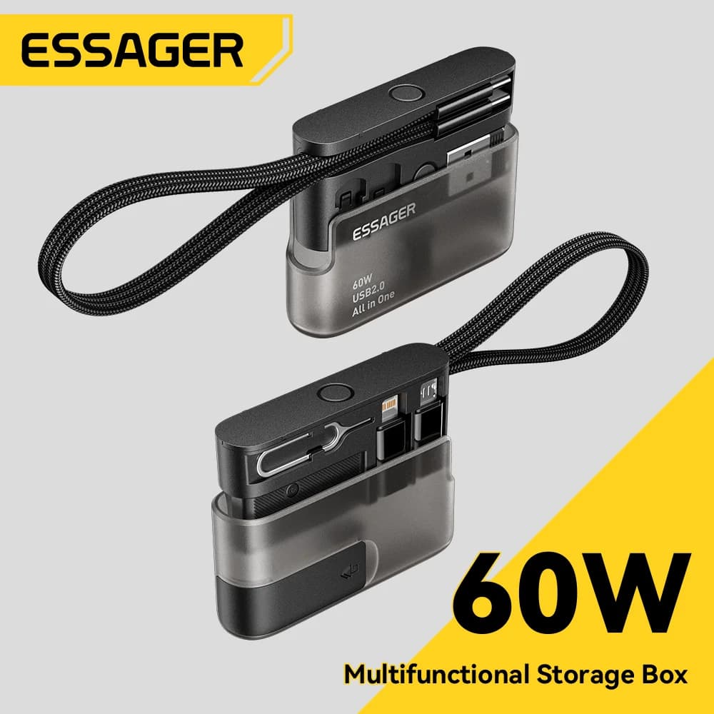 Seyahat Saklama Kutulu 60W USB-C Veri Kablosu Seti