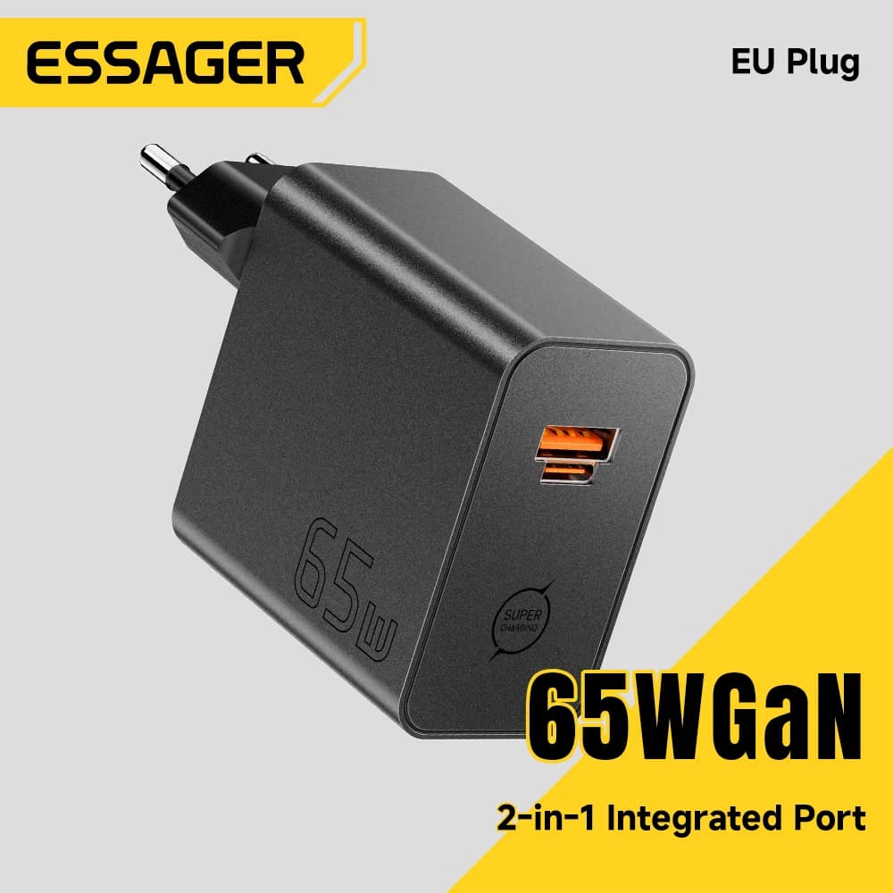 65W GaN 2'si 1 Arada USB Type-C Hızlı Şarj Cihazı