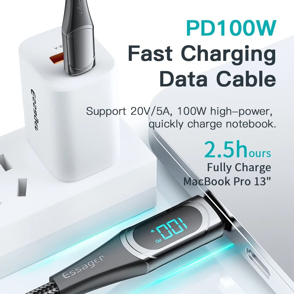 100W USB-C to USB-C Kablo, 2M