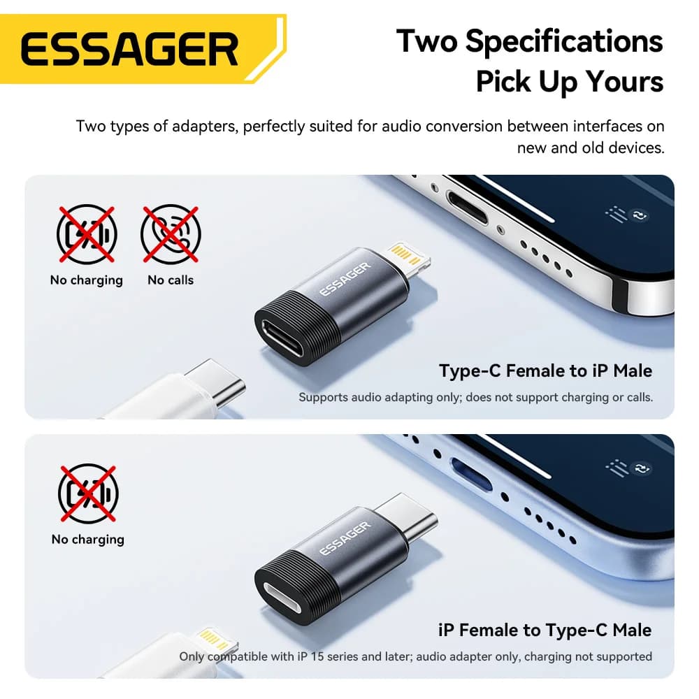 USB-C'den Lightning'e Kulaklık Ses Adaptörü