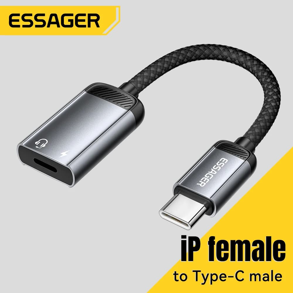 USB-C Dişi Lightning Erkek OTG Ses Adaptörü
