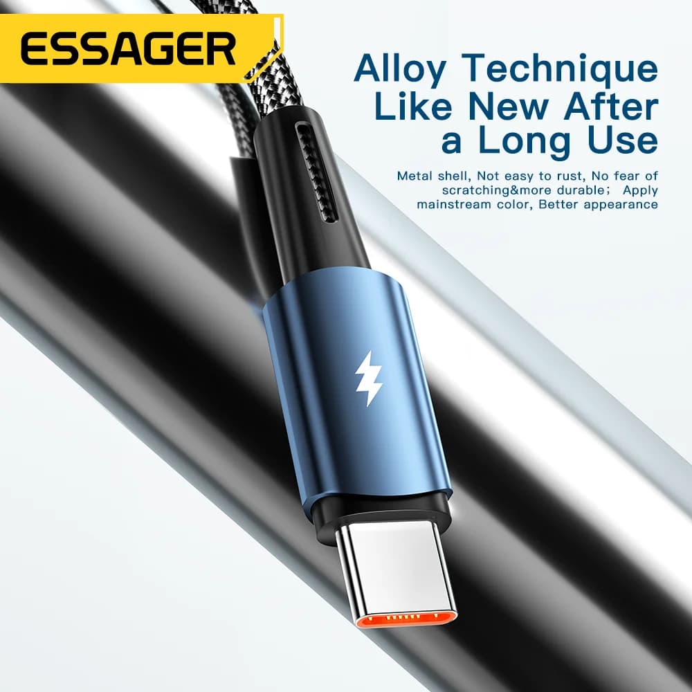 120W USB-C Hızlı Şarj Kablosu, 6A