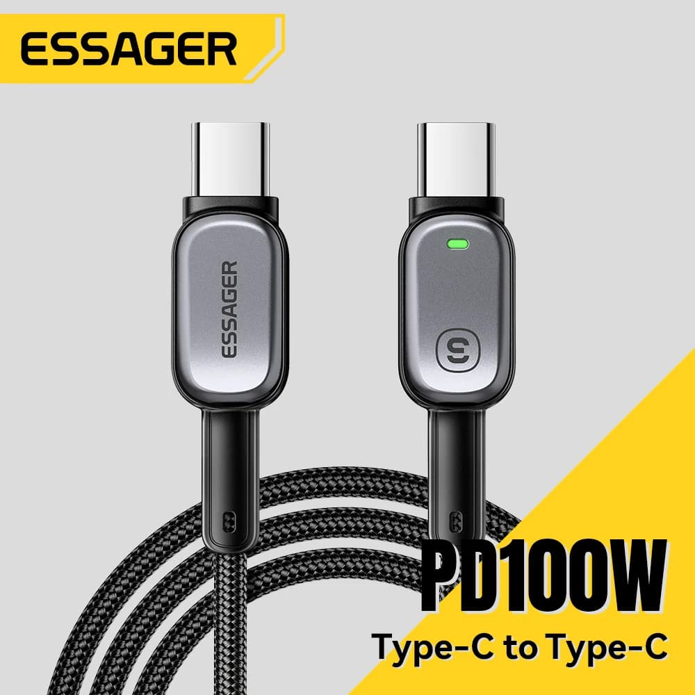 LED 100W USB-C to USB-C Kablo, 5A PD Hızlı Şarj