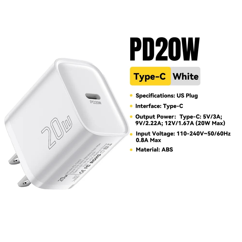 Mini 20W USB-C PD Hızlı Duvar Şarj Cihazı