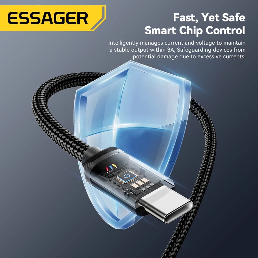 3A USB-A'dan USB-C'ye Hızlı Şarj ve Veri Kablosu