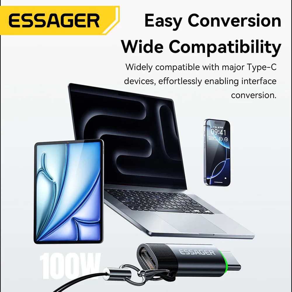 100W Akıllı Güç Kesme USB-C OTG Adaptörü
